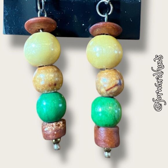 Bundle Sale 3 for $15 | Wooden Bead Dangle Earrings - Picture 3 of 7